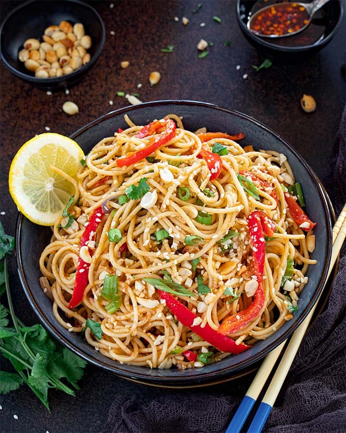 Vegan spicy peanut noodles recipe 6
