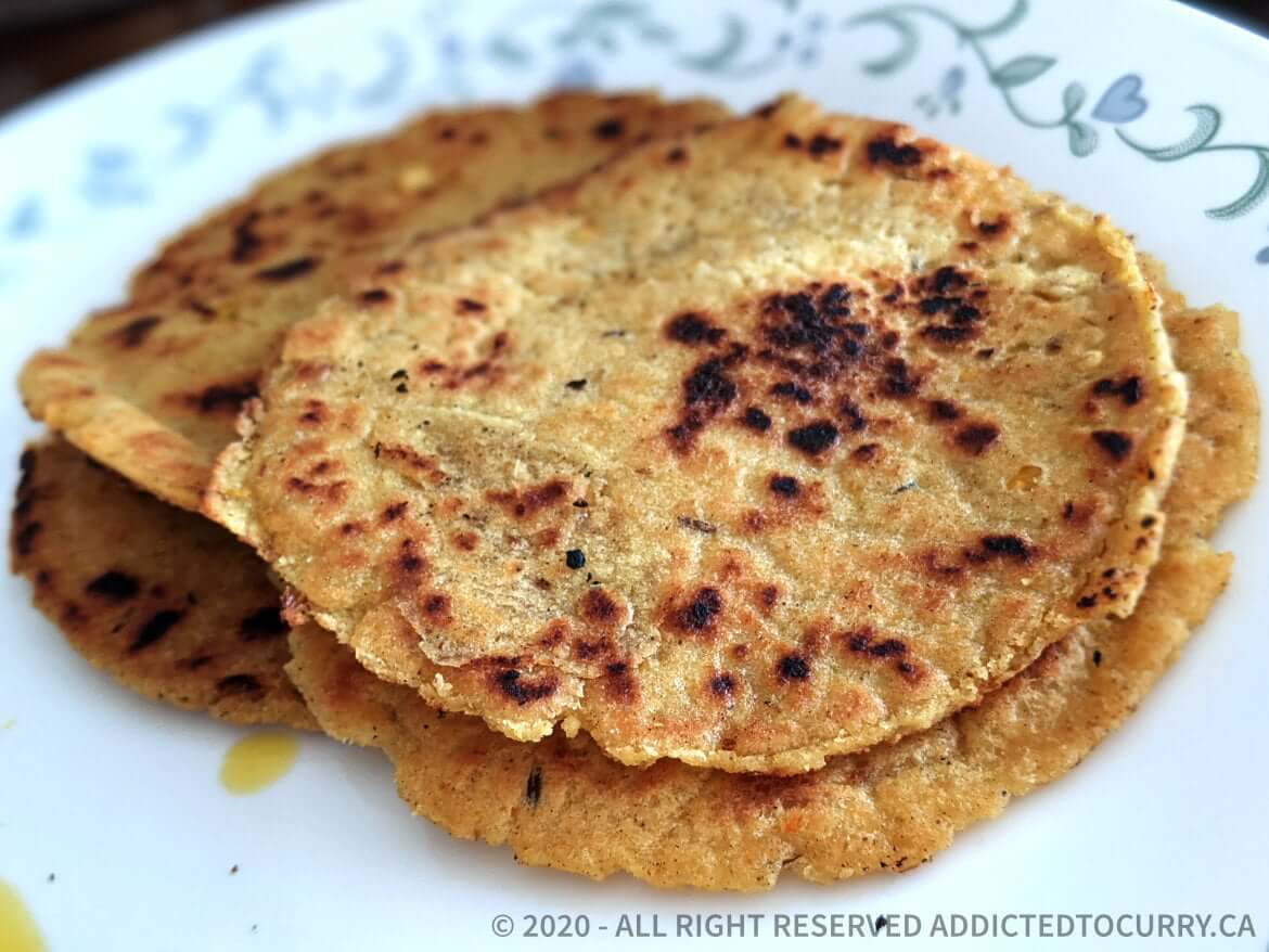 White corn flour parathas