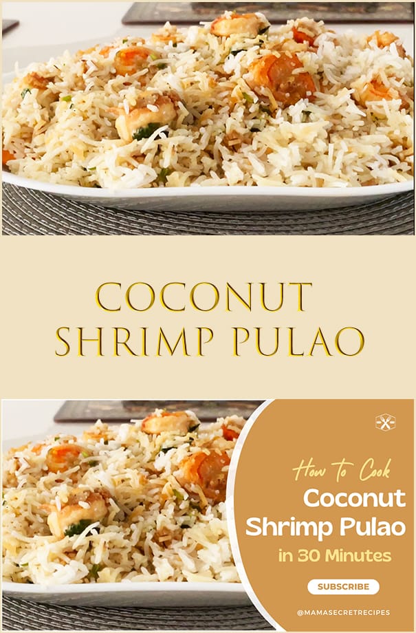 quick coconut shrimp pulao pin