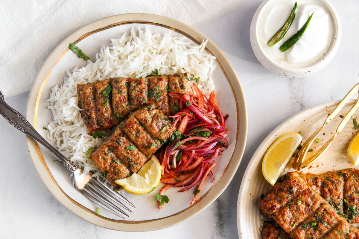 sheet pan seekh kebab
