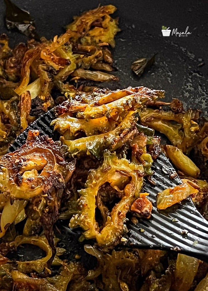 Bitter gourd stir fry or kakarakaya fry V1