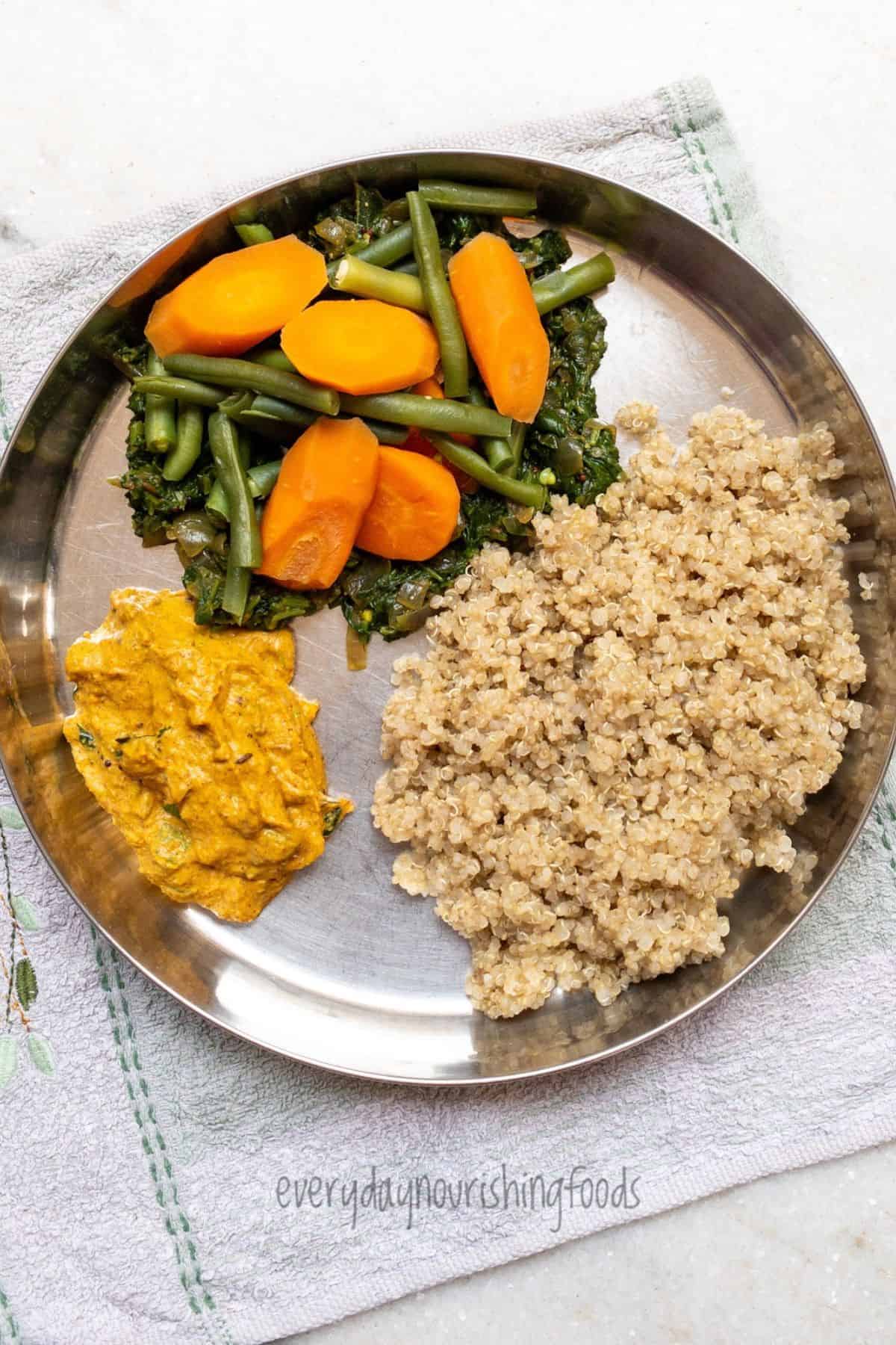 saag quinoa lunch idea long image