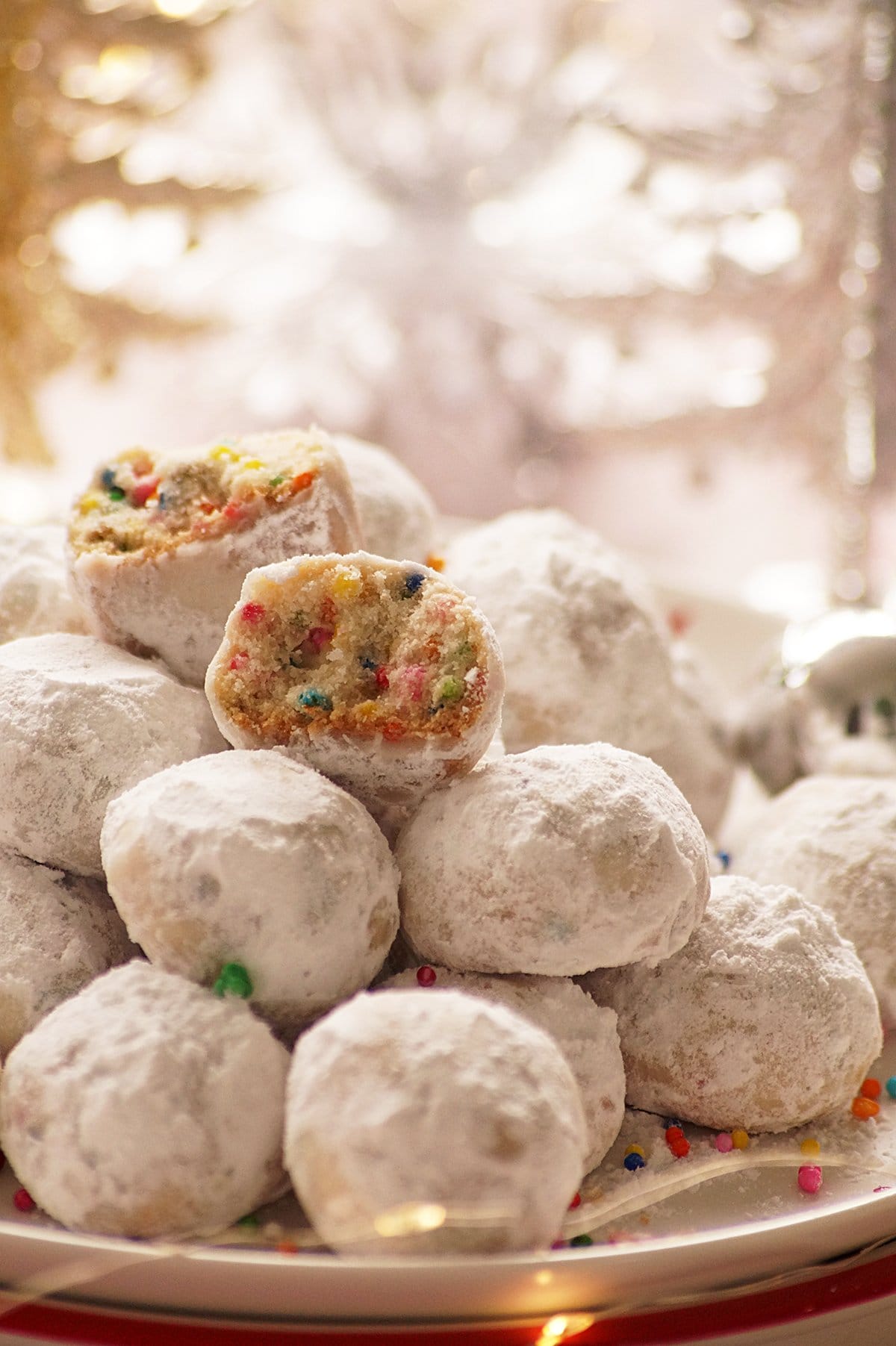 sprinkle snowball cookies recipe