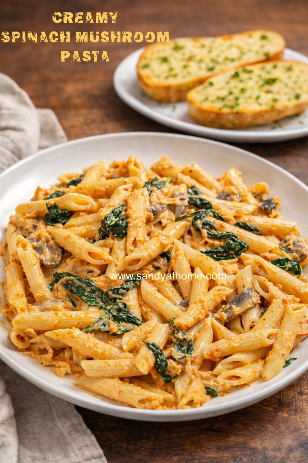 creamy spinach mushroom penne pasta recipe webp webp