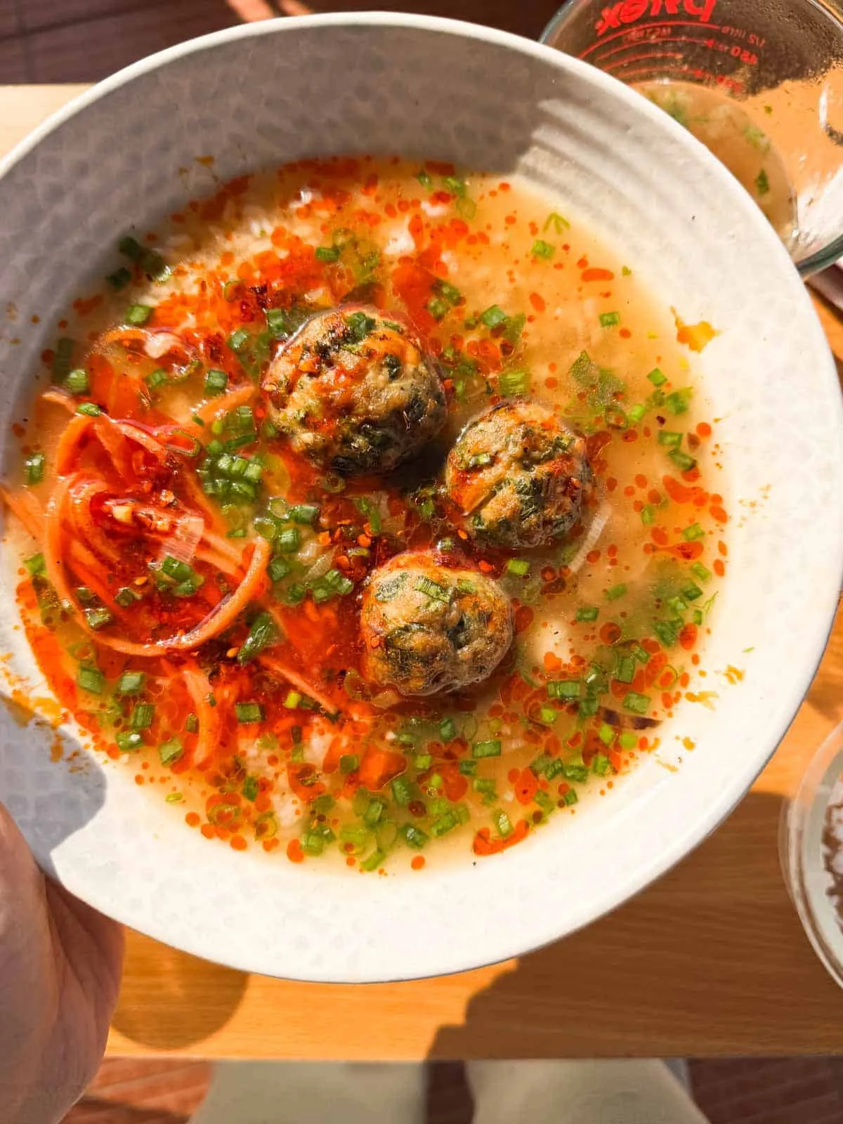 Air Fryer Chicken Meatballs in Ginger Broth jpg