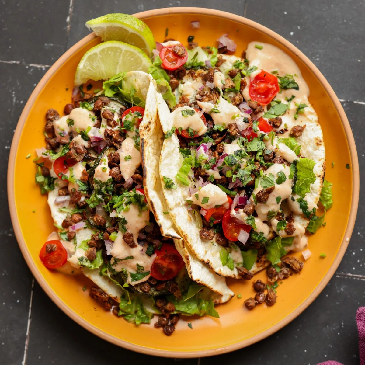 Chipotle Cream Crispy Lentils Zucchini Bowl jpg